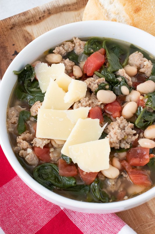 italian sausage white bean and spinach soup