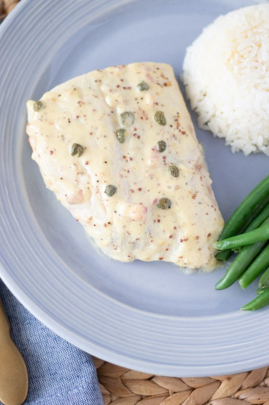 mustard roasted snapper, Mustard Roasted Snapper is delicious served with Jasmine or Basmati rice and green beans