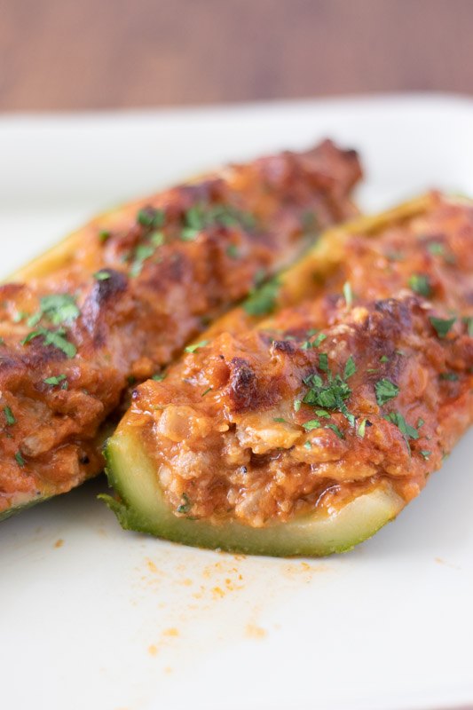 chicken lasagna stuffed zucchini