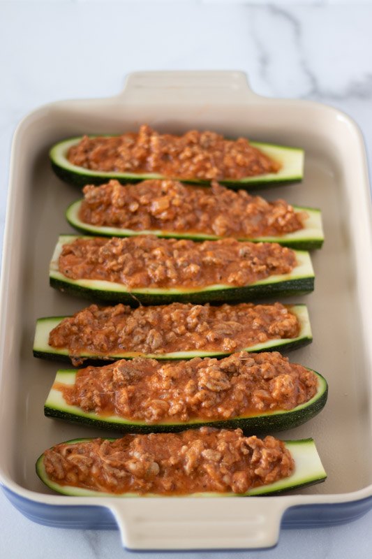 chicken lasagna stuffed zucchini