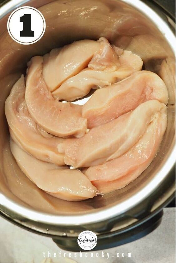 healthy crack chicken instant pot or slow cooker, Place chicken in single layer on bottom of pan