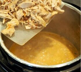 healthy crack chicken instant pot or slow cooker, Add shredded chicken