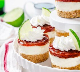 Mini Lime And Guava Cheesecakes