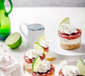 mini lime and guava cheesecakes