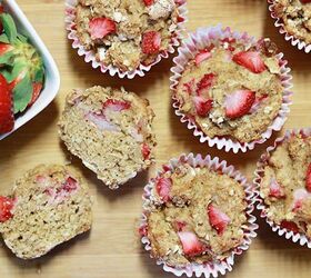 Healthy Strawberry Muffins With Fresh Strawberries