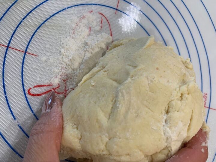 breakfast galette, Turn dough onto a floured surface