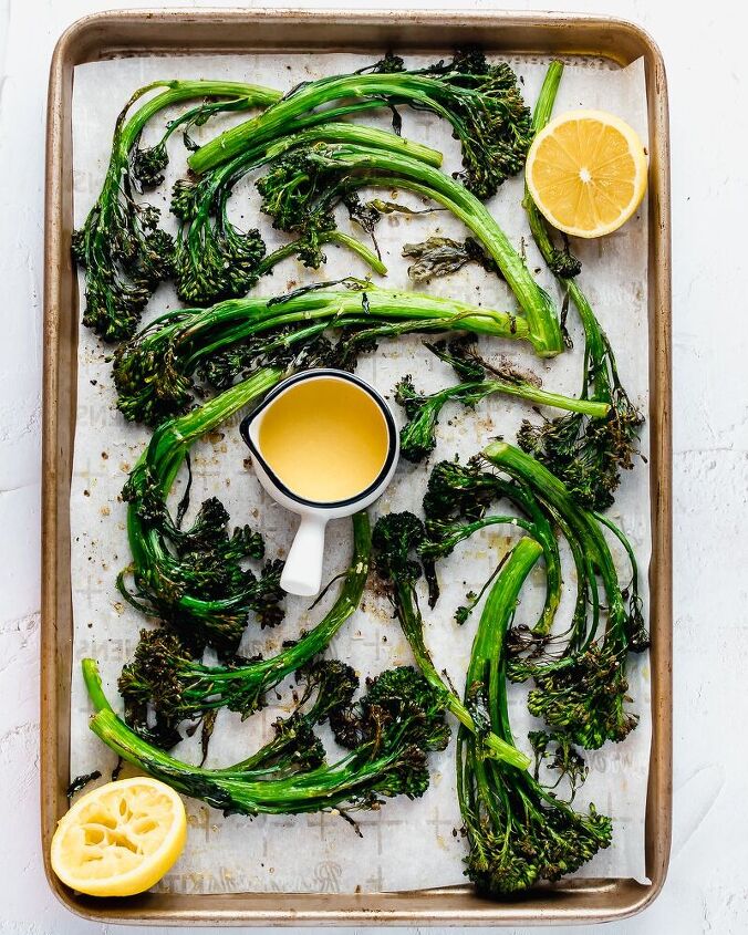 roasted broccolini with lemon miso butter sauce
