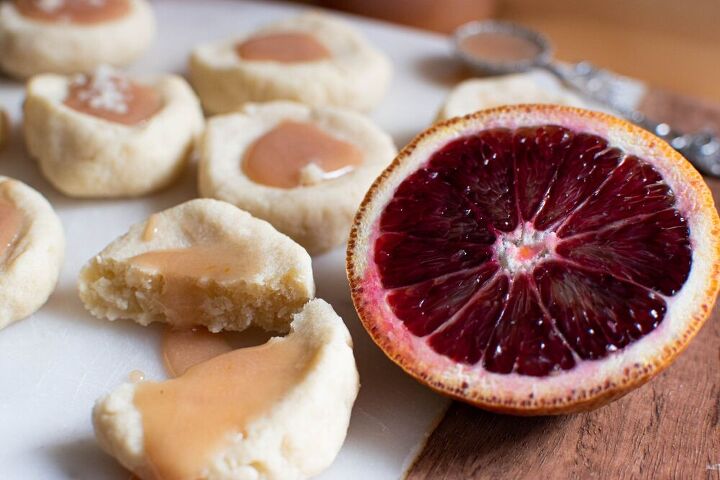 blood orange curd macadamia nut shortbread cookies