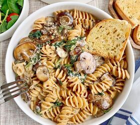 Rich, creamy, and loaded with veggies, this pasta dish makes an easy, 25-minute dinner