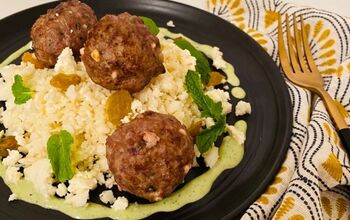 Juicy Greek Meatballs With Garlicky Cauliflower Rice