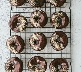 grain free donuts with raspberry filling and chocolate glaze