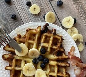 banana blueberry buttermilk waffle, Banana Blueberry Buttermilk Waffle