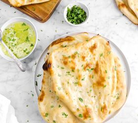 homemade naan with roasted garlic herb butter