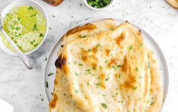 Homemade Naan With Roasted Garlic Herb Butter