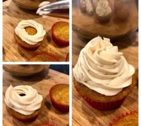 carrot cupcakes with brown sugar cream cheese frosting