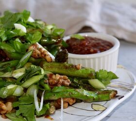 spicy asparagus saut with walnuts