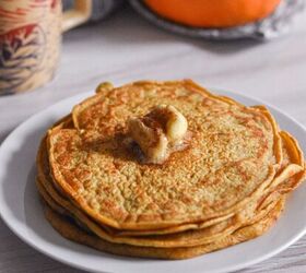 pumpkin pancakes with maple butter and cinnamon
