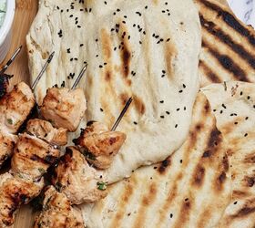 chicken shish kebab with homemade flatbread
