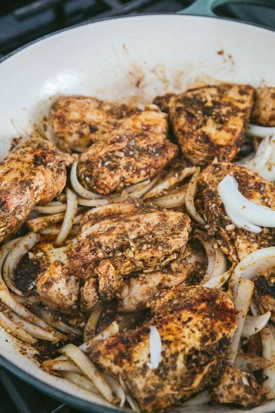 za atar chicken with grain free orzo and herbed tahini