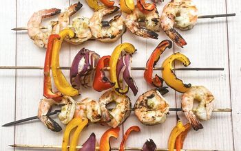 Grilled Shrimp and Vegetable Skewers With Salsa Verde