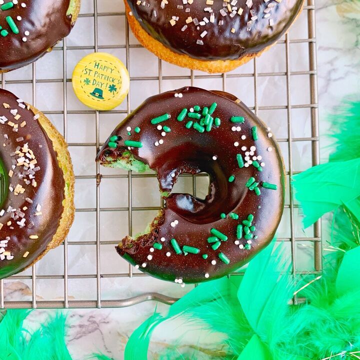 baked donuts with guinness ganache