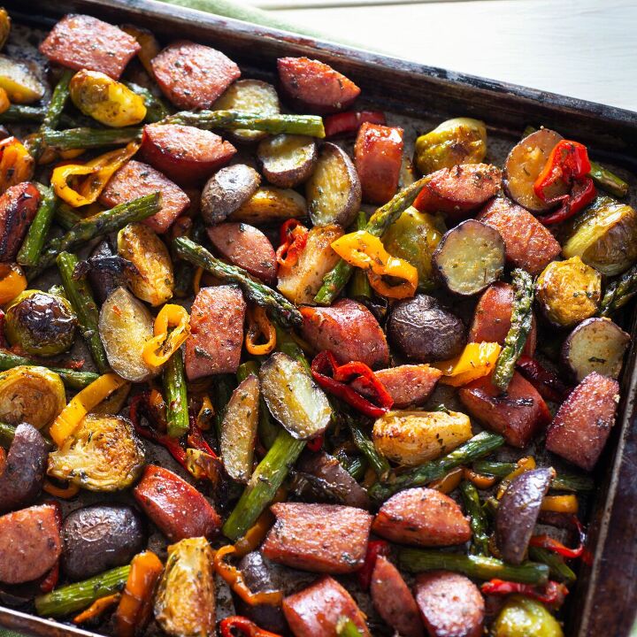 s 3 no carb meals for when you re feeling lazy, Sausage Sheet Pan Roast