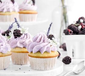 Vanilla Cupcakes With Blackberry Jam Filling and the Sweetest Lavender