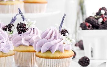 Vanilla Cupcakes With Blackberry Jam Filling and the Sweetest Lavender