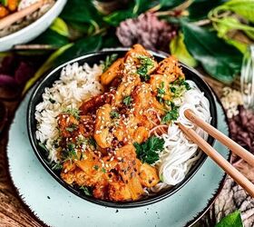 take out style spicy thai chicken with bamboo shoots