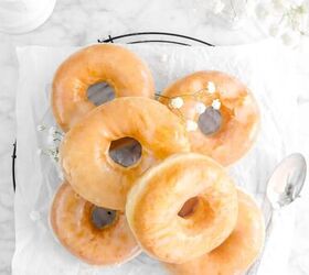 homemade glazed vanilla doughnuts