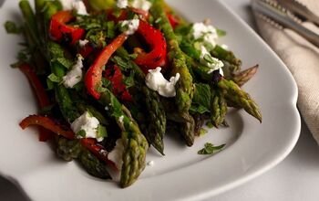 Asparagus With Red Peppers & Goat Cheese