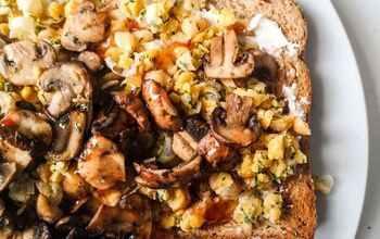 Herby Chickpea W/ Mushrooms on Toast