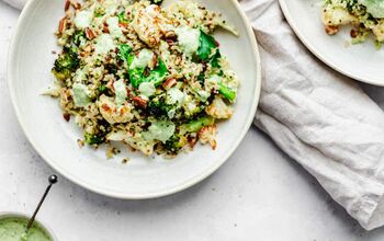 Quinoa Broccoli and Cauliflower Salad With Creamy Dressing