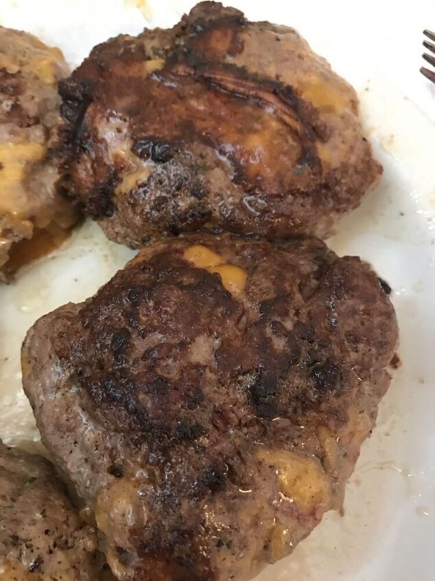 sous vide cracked out cheddar burgers