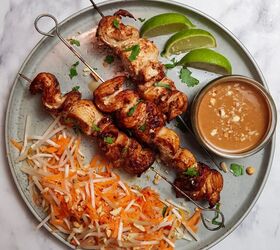 Chicken Satay Skewers With Thai Som Tam Inspired Salad