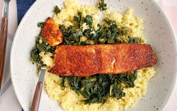 BBQ Salmon With Braised Kale