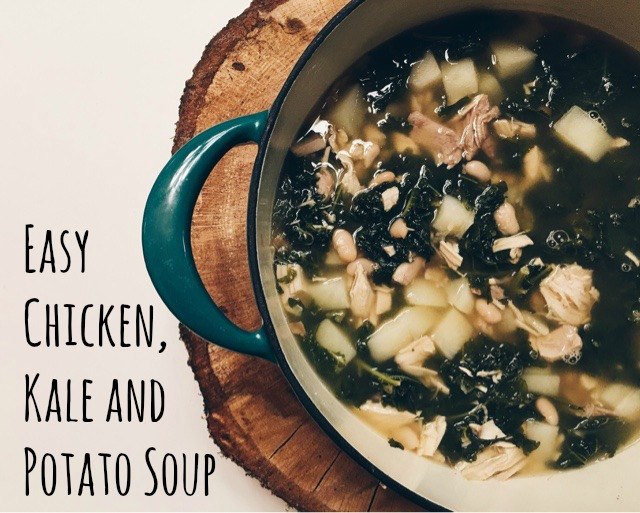 easy chicken kale and potato soup