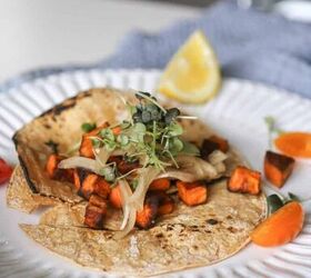 Sweet Potato Tacos With Black Beans and Pickled Green Onions