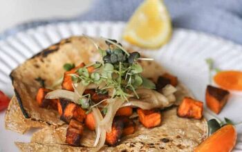 Sweet Potato Tacos With Black Beans and Pickled Green Onions