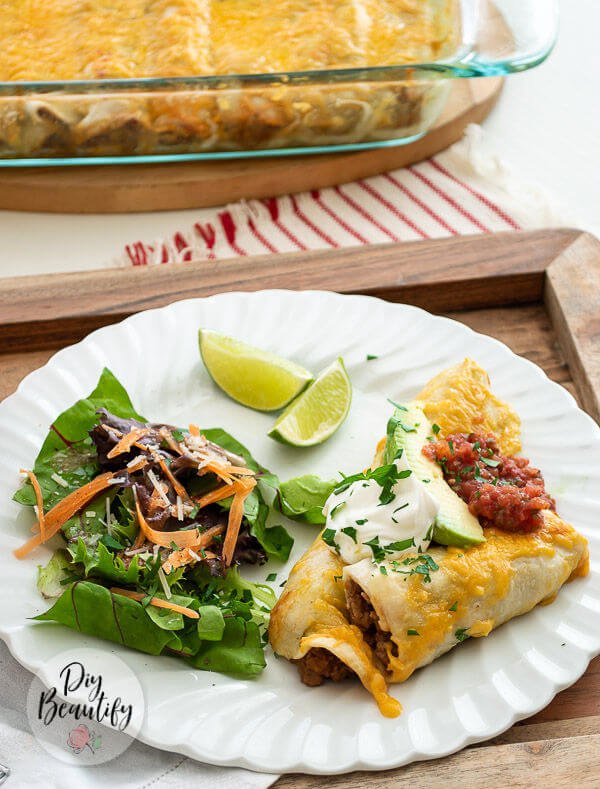 easy beef and bean enchiladas