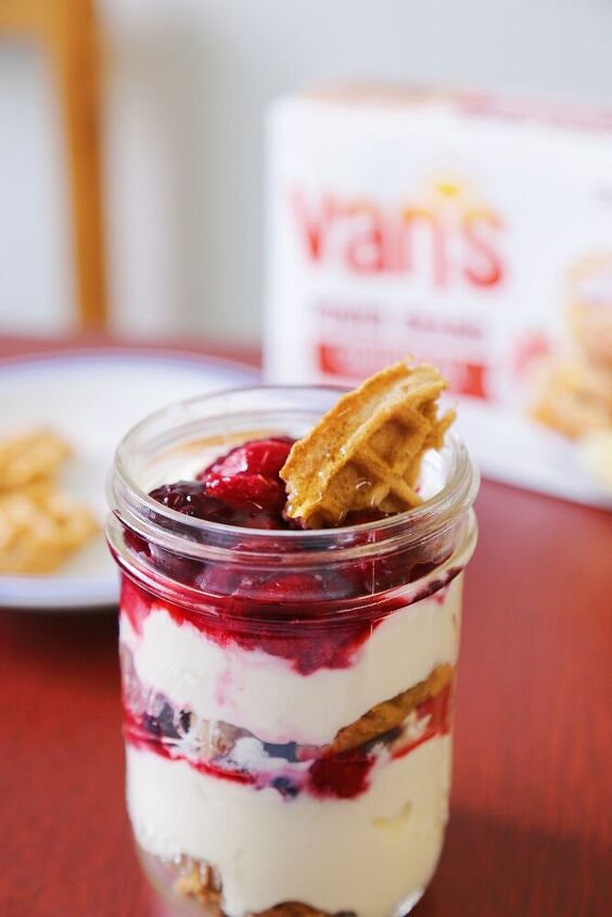 honey fruit waffle parfaits