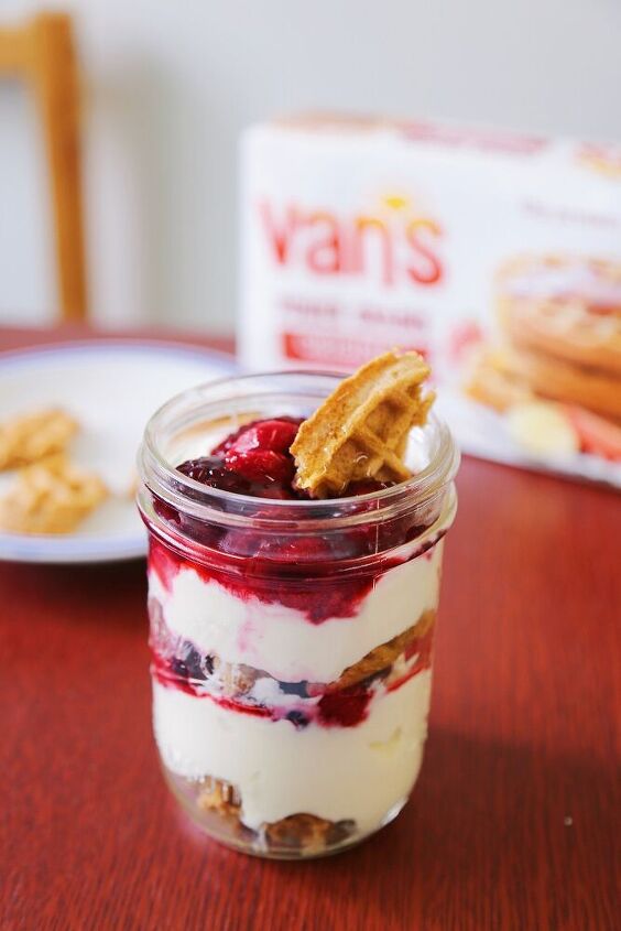 honey fruit waffle parfaits