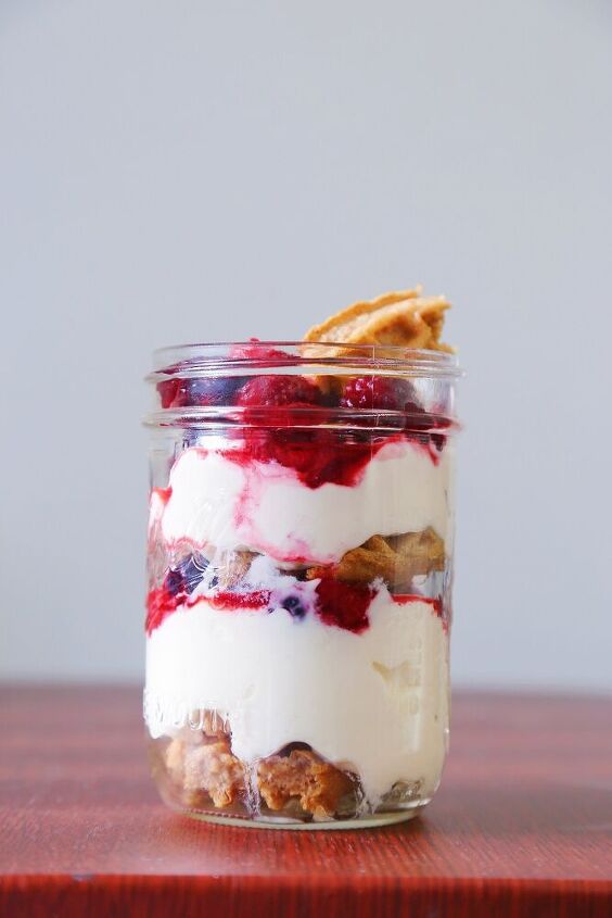 honey fruit waffle parfaits