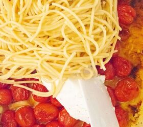 roasted tomato pasta with goat cheese