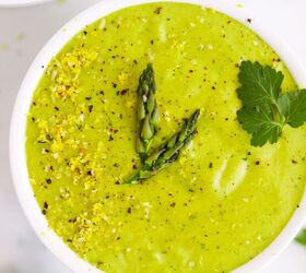 creamy green asparagus parsley soup vegan gluten free