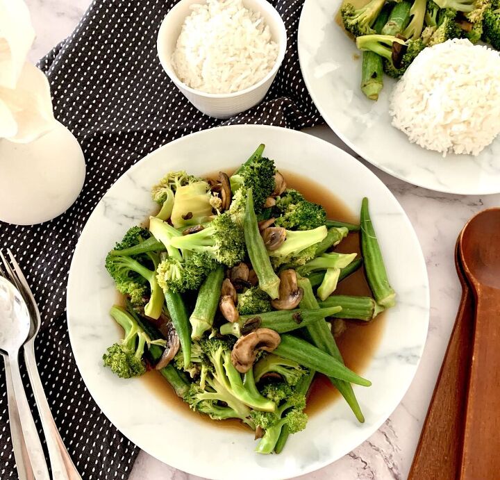 okra and broccoli stir fry
