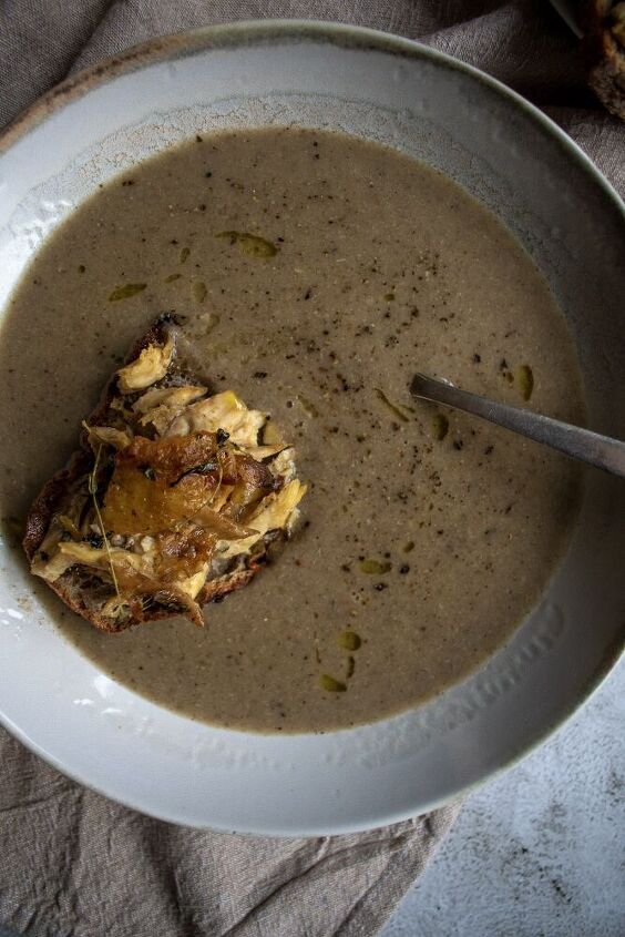 chicken leftovers crostini mushroom soup