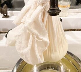 how to make fromage blanc or bovre cheese at home, hang to drain