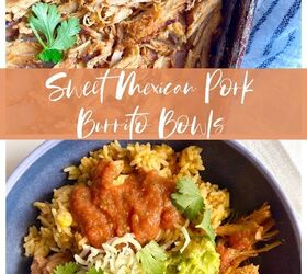 sweet mexican pork burrito bowls