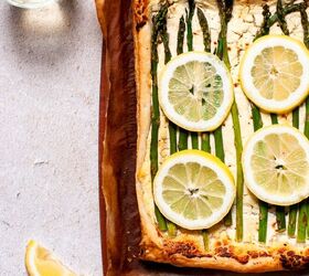 easy lemon asparagus and whipped goat cheese tart